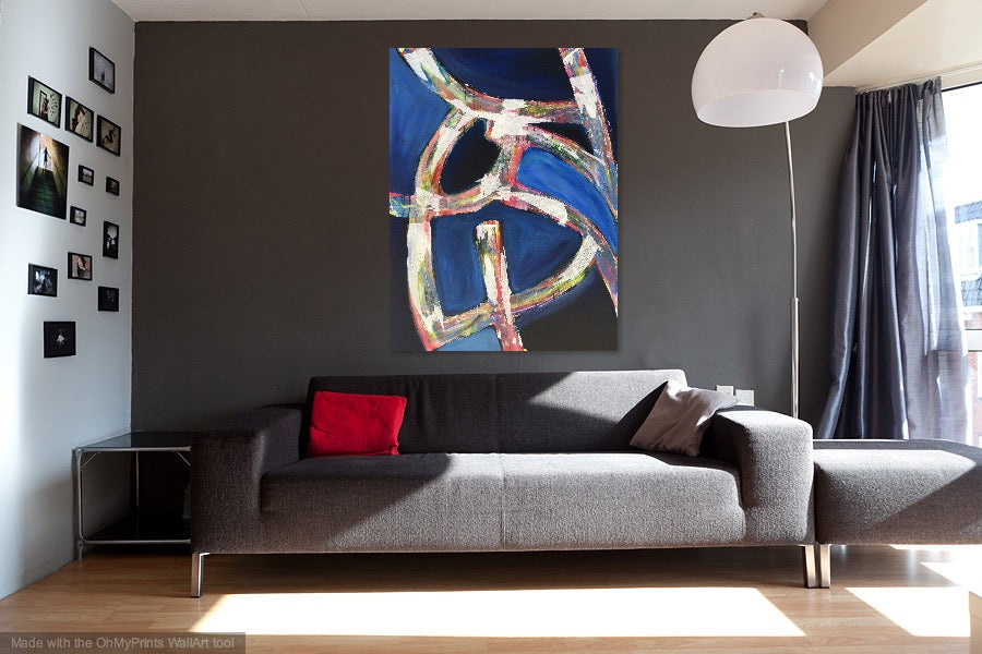 Abstract Blue 48 x 36 in.