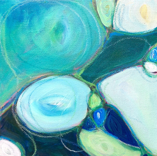 Complimentary Rocks - Green 10 x 10 in. SOLD