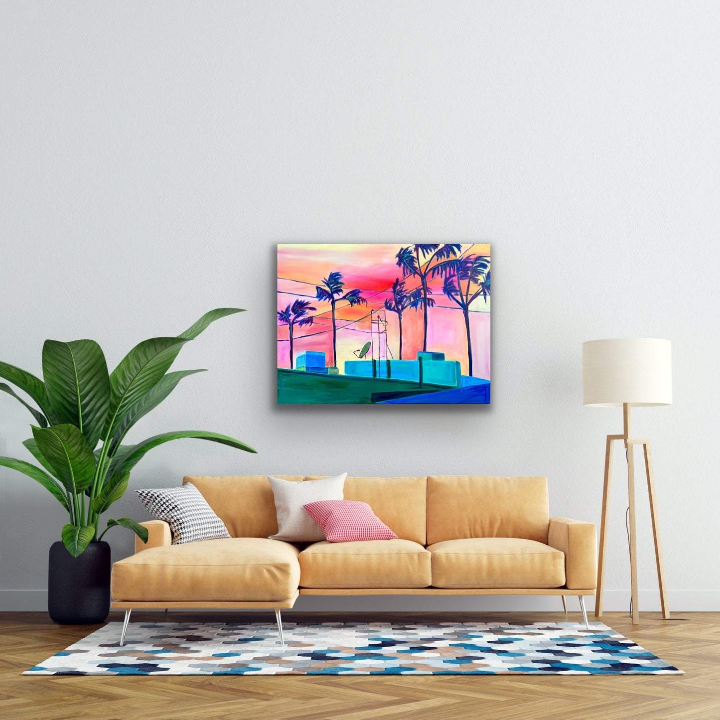 Palm Trees and Power Lines 30 x 40 in.