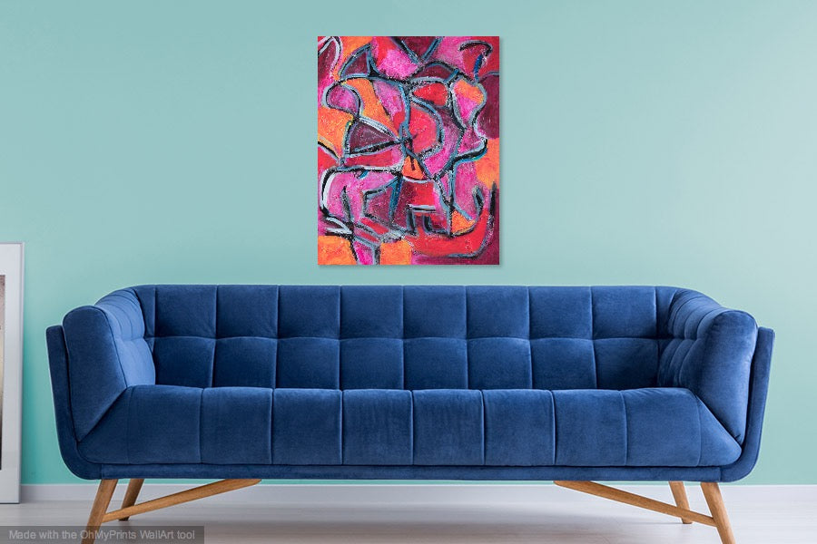 Pink Graffiti 30 x 24 in.