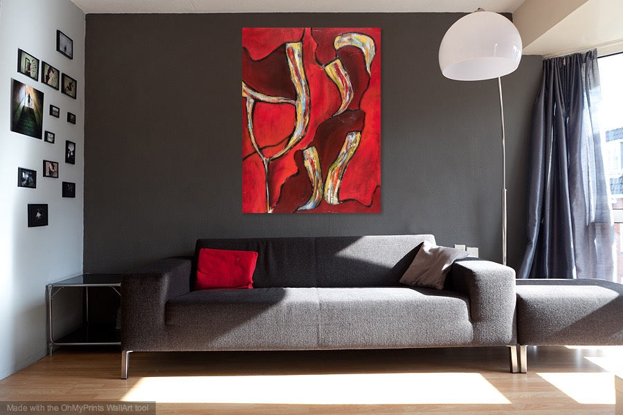 Red Abstract 48 x 36 in. SOLD