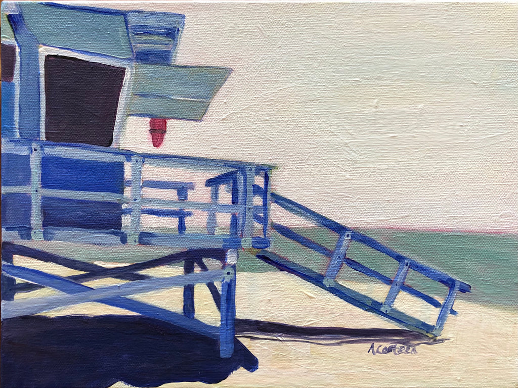 May Gray painting of coastal California. Early summer weather in Redondo Beach
