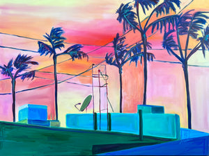 Palm Trees and Power Lines 30 x 40 in.