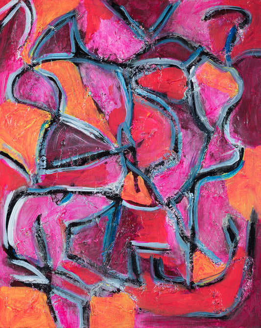 Pink Graffiti 30 x 24 in.